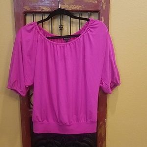 Express Hot Pink Off Shoulder Top